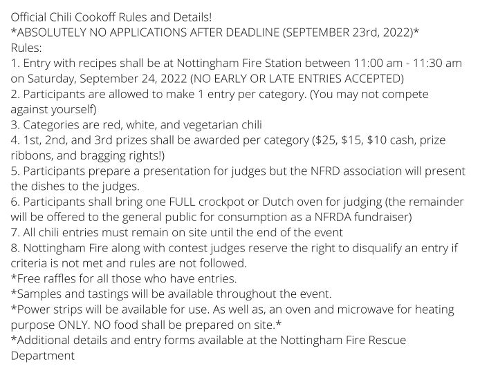 cookoff rules