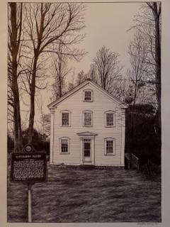 Pen and Ink of Square Schoolhouse Museum