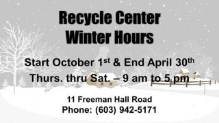 recycling center winter hours