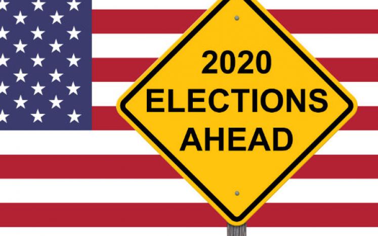image flag with 2020 election sign