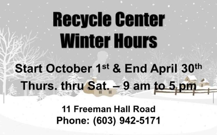 recycling center winter hours